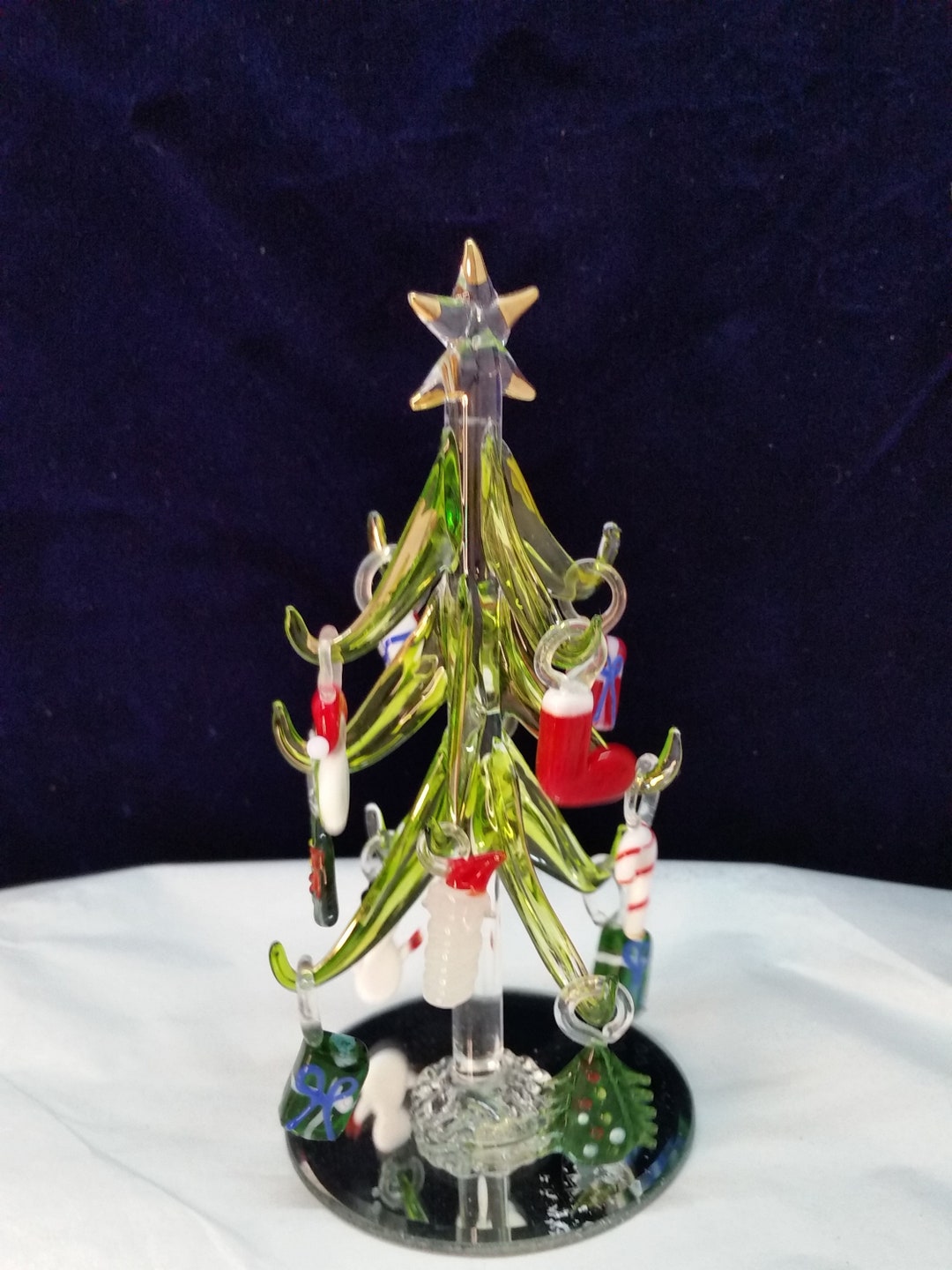 Art Glass Tree With Glass Ornaments Vintage Art Glass Lampwork