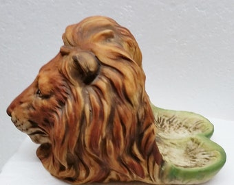 Vintage Pipe Stand Lion Rare  Mid Century Pottery Lion Double Pipe Stand Tobacciana Collectible Pipe Stands MCM