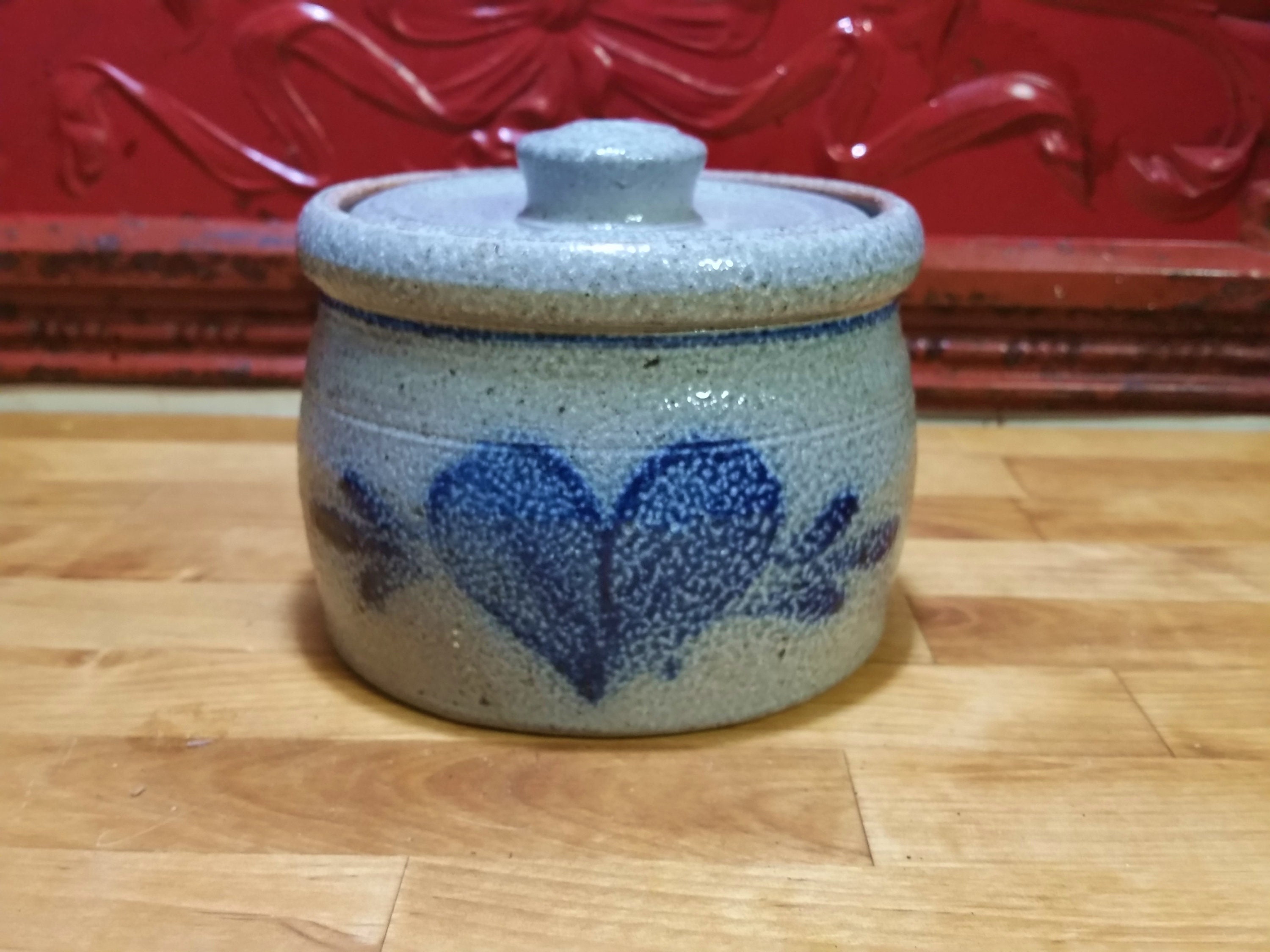 Vintage Lidded Crock Rowe Pottery Works Cambridge Wisconsin