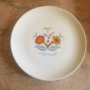 Berggren Swedish Dinner Plate Var Sa God c1960 Scandinavian Decor Viking Decor