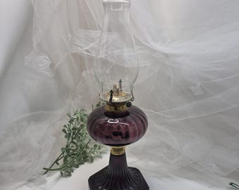 Kirkman Oil Lamp Palomar Optic Amethyst Glass #25