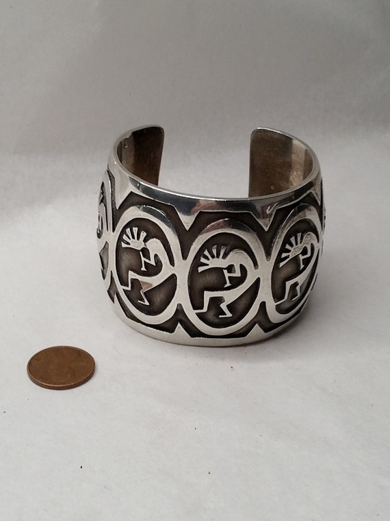 Vintage Native American Sterling Cuff Bracelet c1… - image 5