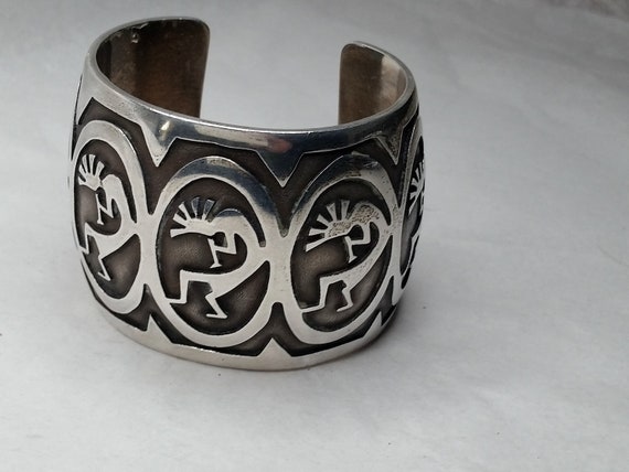 Vintage Native American Sterling Cuff Bracelet c1… - image 2