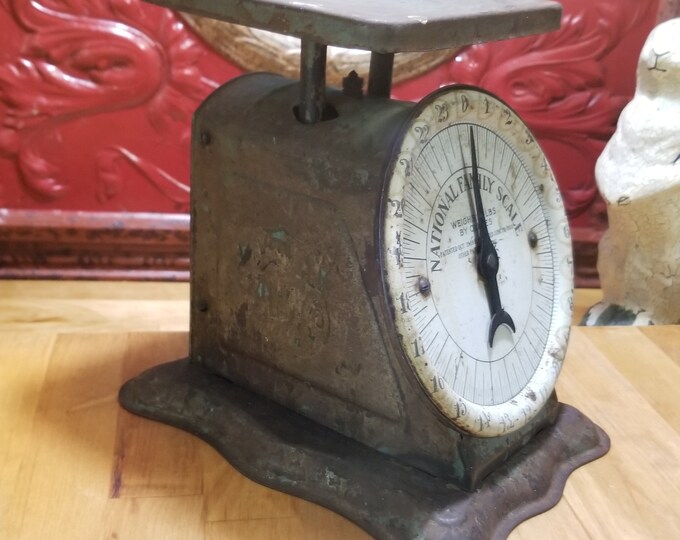 Primitive Kitchen Scale, Antique 24lb Scale, National Family Scale ...