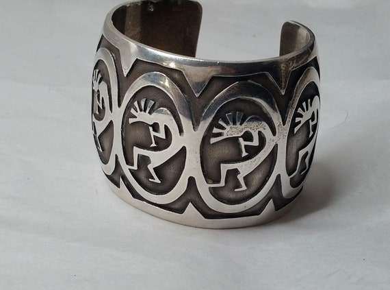 Vintage Native American Sterling Cuff Bracelet c1… - image 4