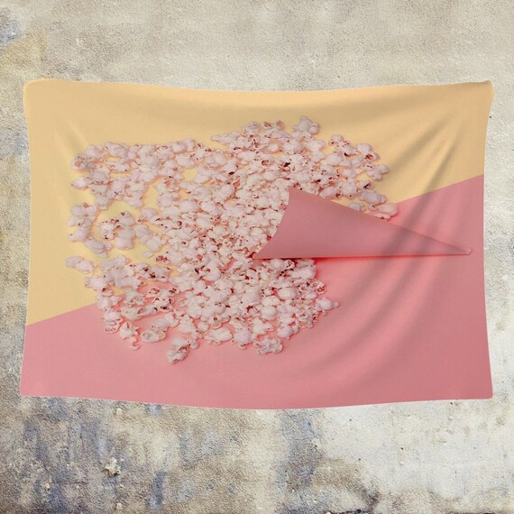 Popcorn Fabric by the Yard Movie Food in Cone Fabrics Pink Etsy