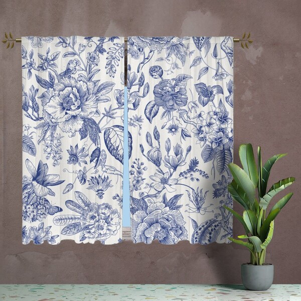 Blue and Gray Drapes Etsy