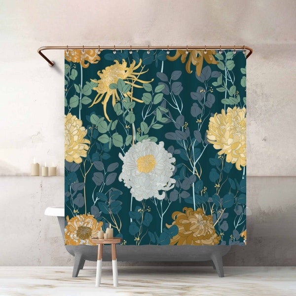 Gold and Green Shower Curtains Etsy