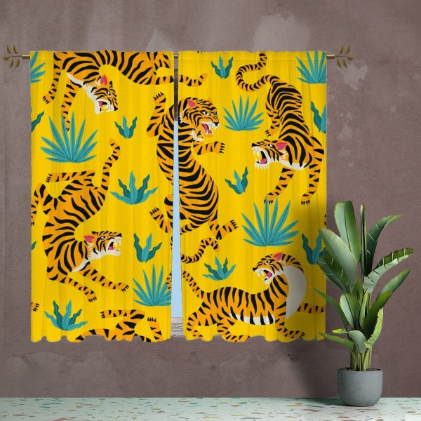 Tiger Curtains Etsy