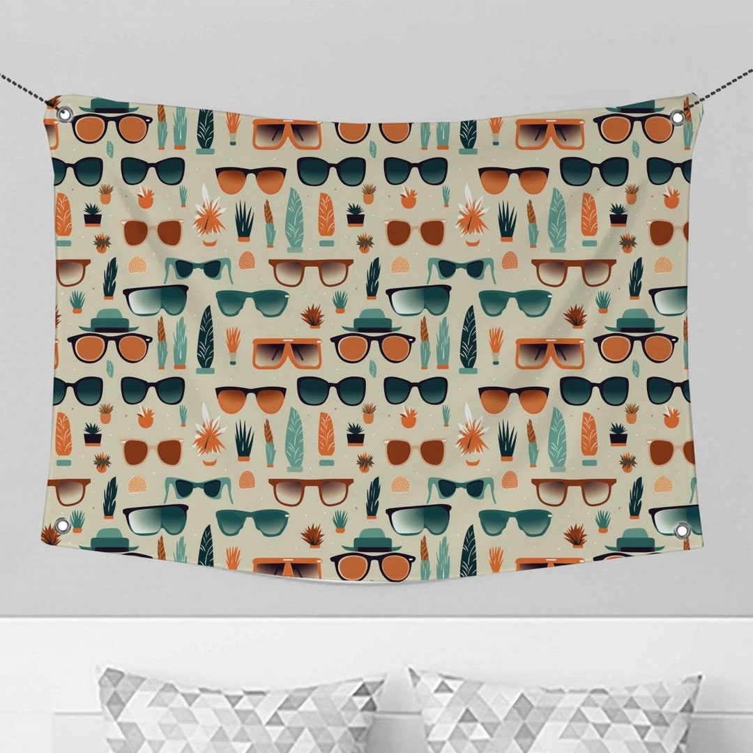 Hipster Wall Art Cool Tapestry Canvas Wrap Green Brown Wall Etsy