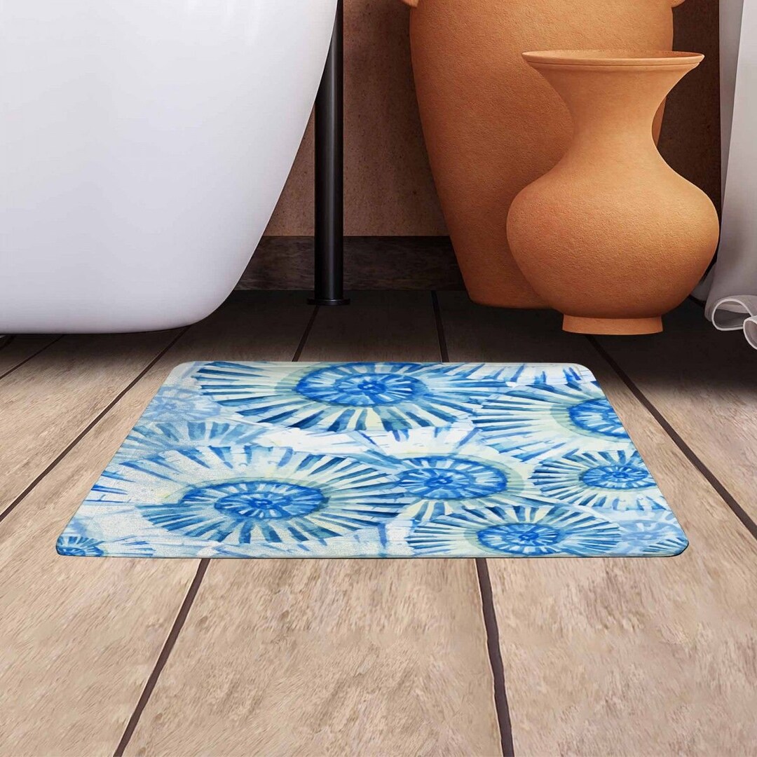 Nautilus Shells Bath Mats Seashells Pattern Bathroom Mat Etsy