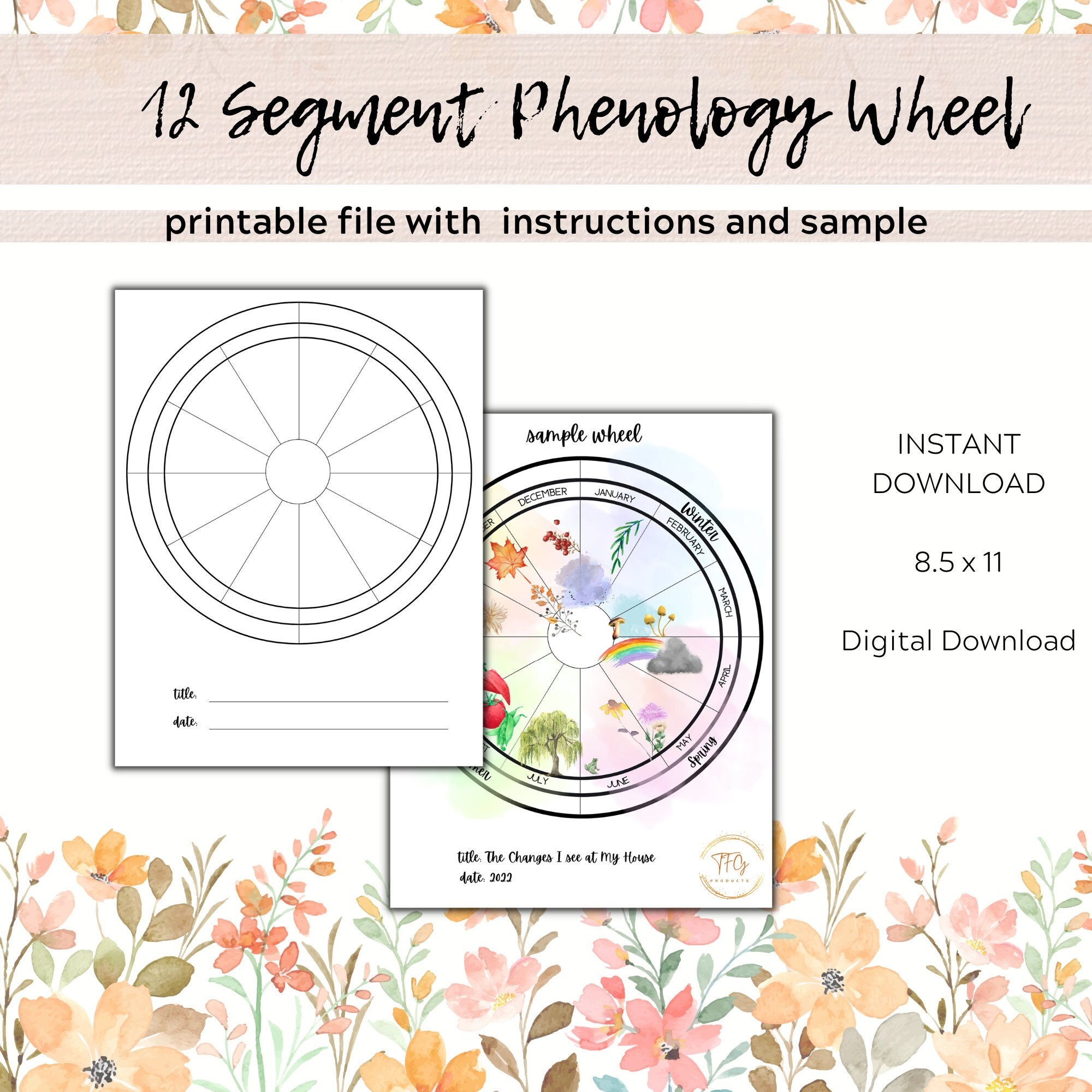Phenology Wheel Template Nature Study Nature Journal Instant Phenology Wheel Template Nature Study Nature Journal Instant