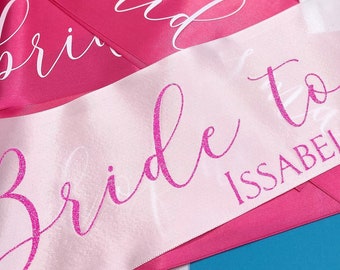 Personalised Hen Party Sash Pink Bride Tribe Party Sash Hot Pink Custom Sash Bridal Shower Gift Bag Filler Pink Bride To Be Sash Hen Do Sash