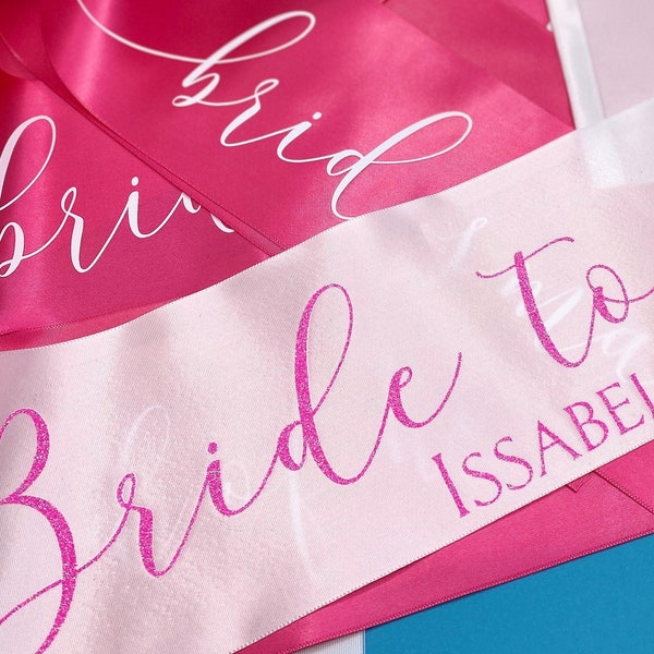 Personalised Hen Party Sash Pink Bride Tribe Party Sash Hot Pink Custom Sash Bridal Shower Gift Bag Filler Pink Bride To Be Sash Hen Do Sash