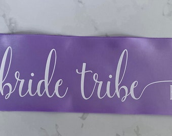 Personalised Bride To Be Sash Lilac Hen Do Sash Team Bride Gift Bag Item Custom Party Sash Bride Sash Hen Party Sash Lilac For Bride Tribe