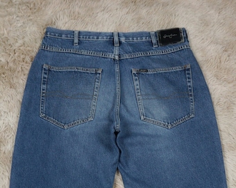 Vintage 90's Sean John Jeans Men Waist 36 Distressed Faded Blue Denim Loose Baggy Fit Hip Hop Skate Pants W36 L31