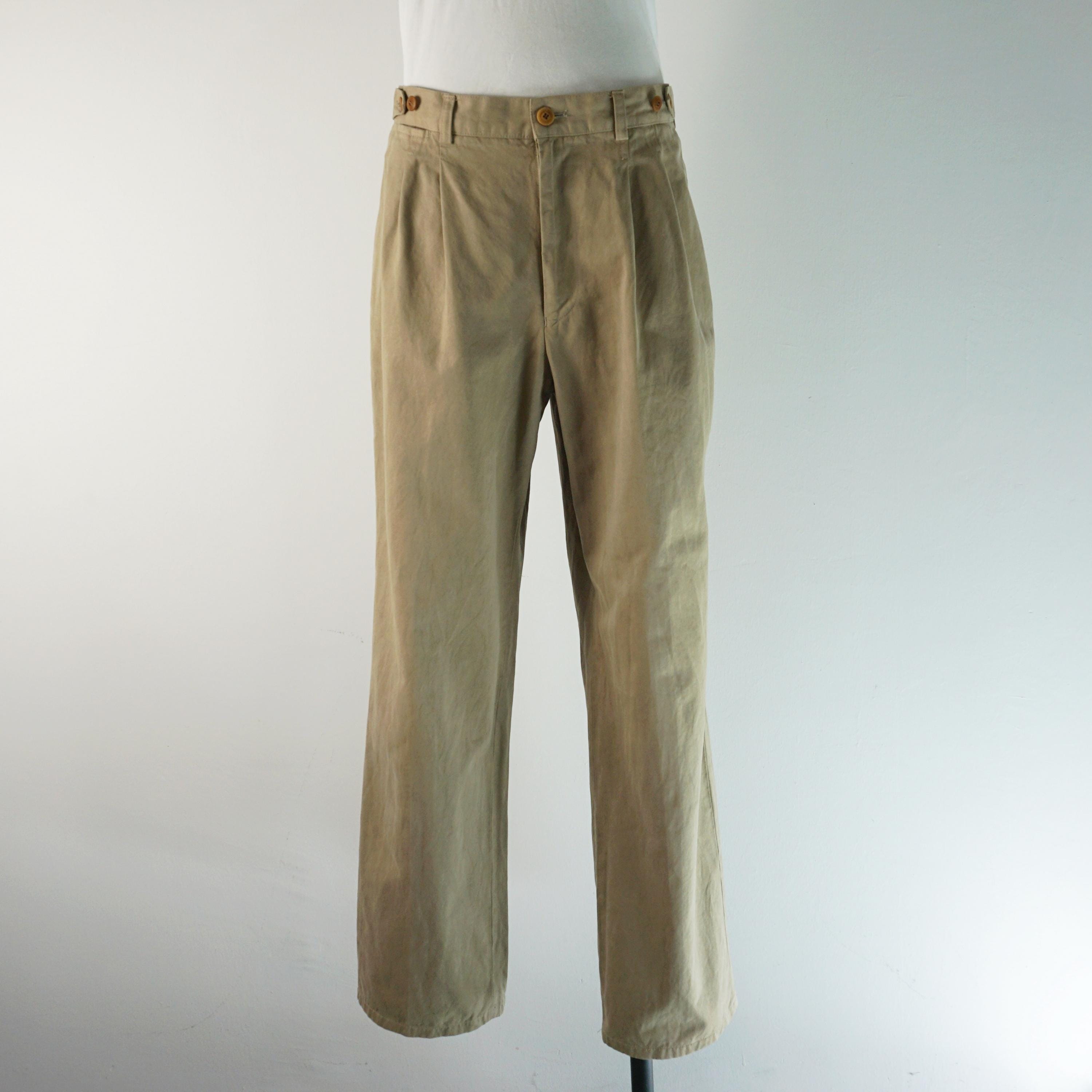Vintage 90s Henry Cotton's Khaki Pants Size W33 Japanese-made High