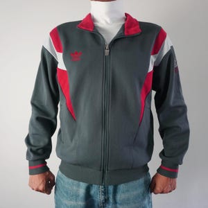 Vintage 90&#39;s Adidas Trefoil Descente Color-Block Cotton Polyester Zipper Track Jacket Men&#39;s Medium Made in Japan Size S