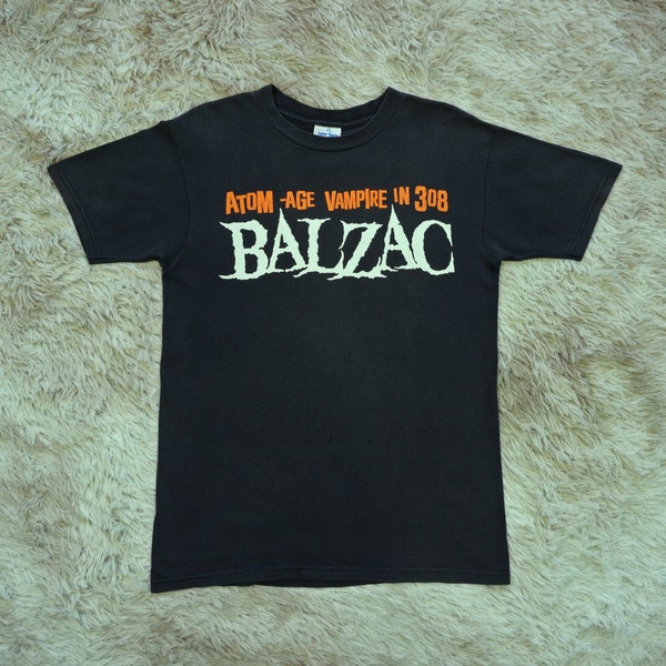 Vintage 90's Balzac T-Shirt Atom Age Vampire in 308 Japanese Punk Rock Distress Tee