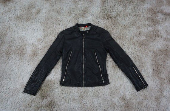 Vintage Doma Distressed Leather Jacket Women Size… - image 1