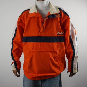 90s Karl Kani Endurance Half Zip Jacket – Orange, Embroidery Logo, Size L