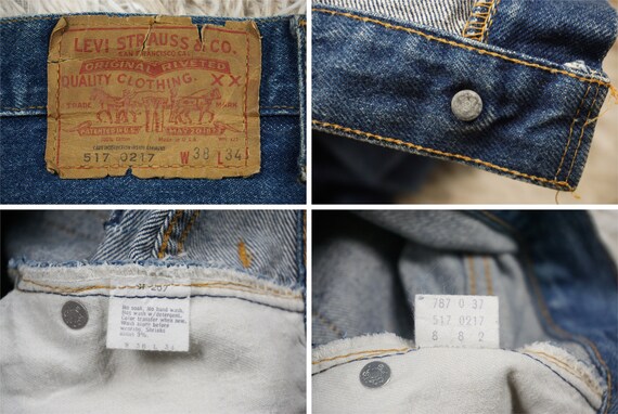 Vintage 70's Levi's 517 Jeans Waist Size 37 Distr… - image 8