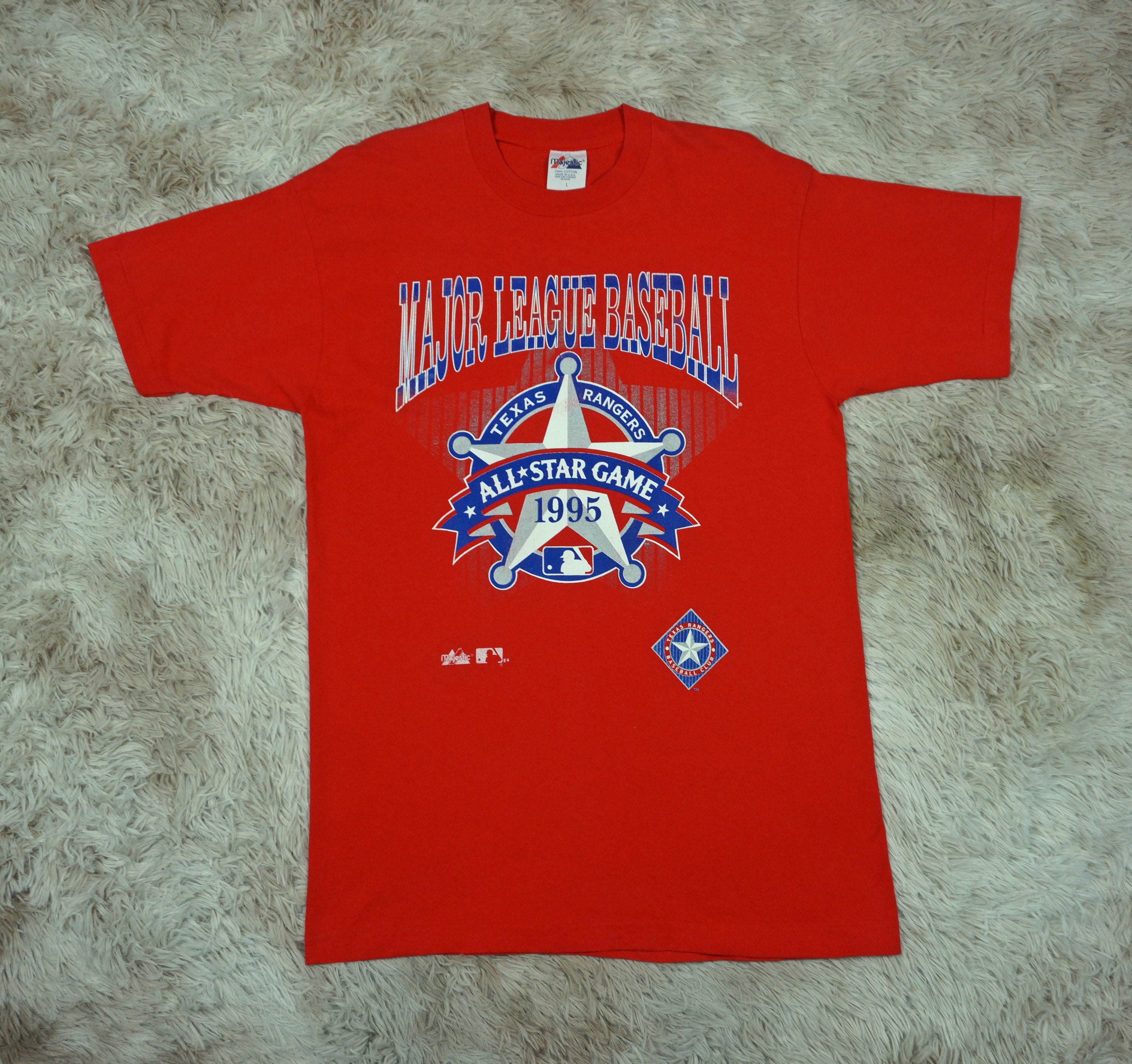 Vintage TEXAS ALL-STAR BASEBALL T-Shirt, Black, Adult Large