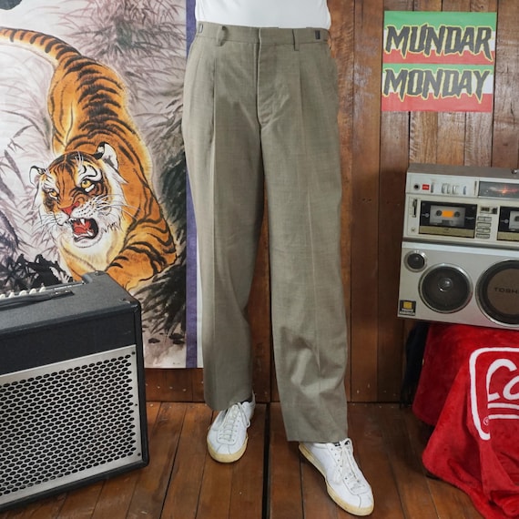 パンツ 80s vintage JAPAN wool poly Slacks pants Vintage 80's Japan Tailor Made Pure Wool Slacks Pants Mid