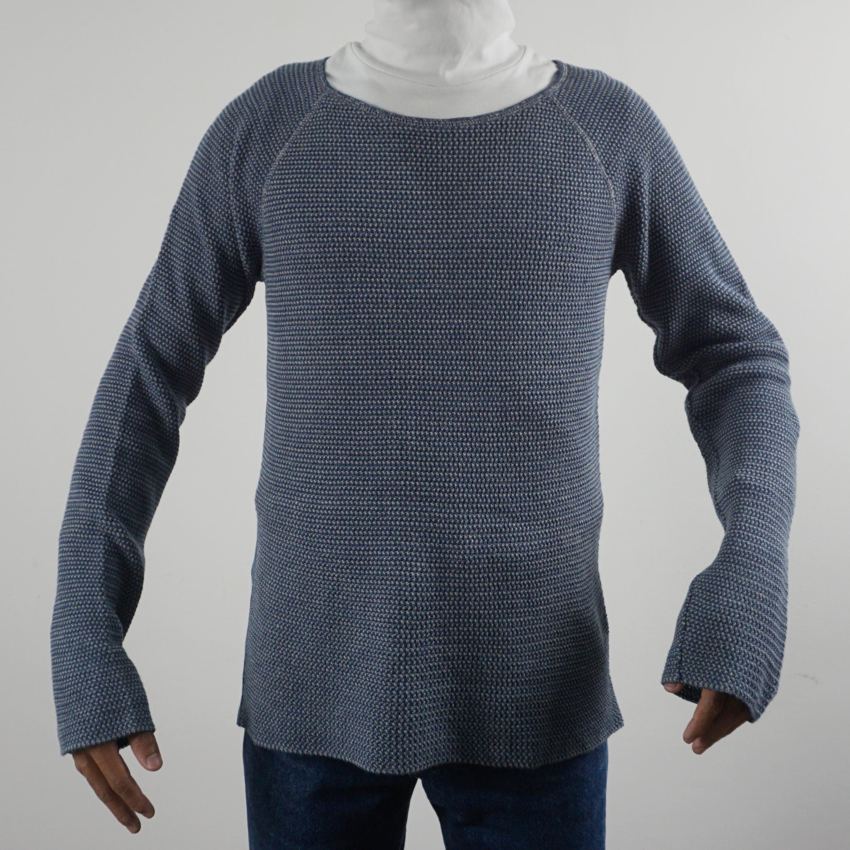 トップス EMPORIO ARMANI knit 90s Vintage 2000s Emporio Armani Knit Top Made in Italy Blue