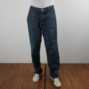 Vintage 90&#39;s EMP Button Fly Jeans Waist 32 Distressed Faded Blue Denim Loose Baggy Hip Hop Skate Pants W32 L31