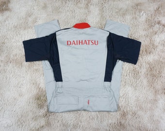 Vintage Daihatsu Mechanic Short Sleeve Coveralls Work Wear Jumpsuit Men Medium JDM