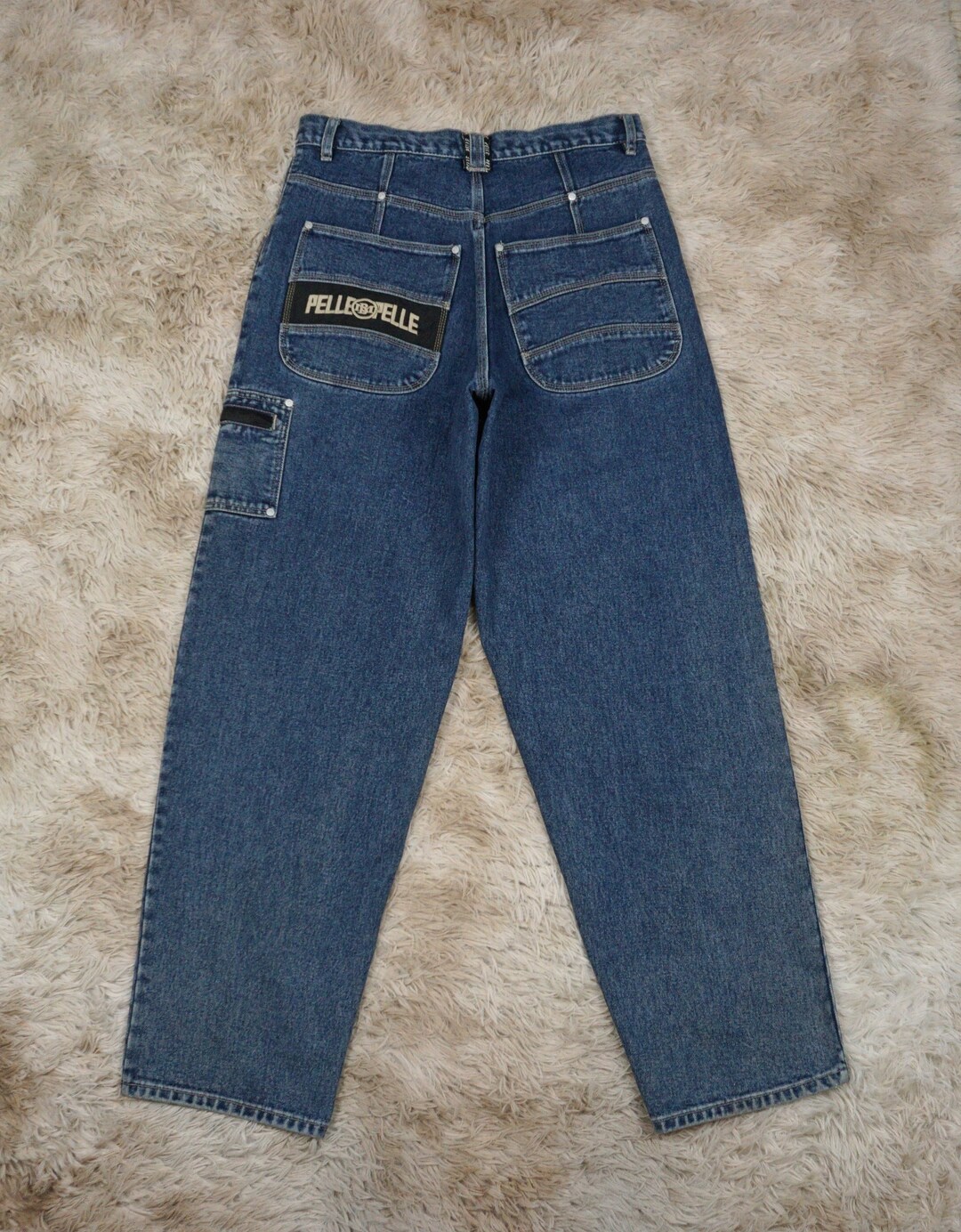 Vintage 90's Pelle Pelle Marc Buchanan Jeans Waist 34 Blue Denim Baggy ...