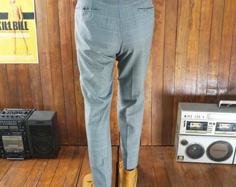 Vintage 80s Toros Gray Checkered Slacks – W33 Mid Rise Y-zip