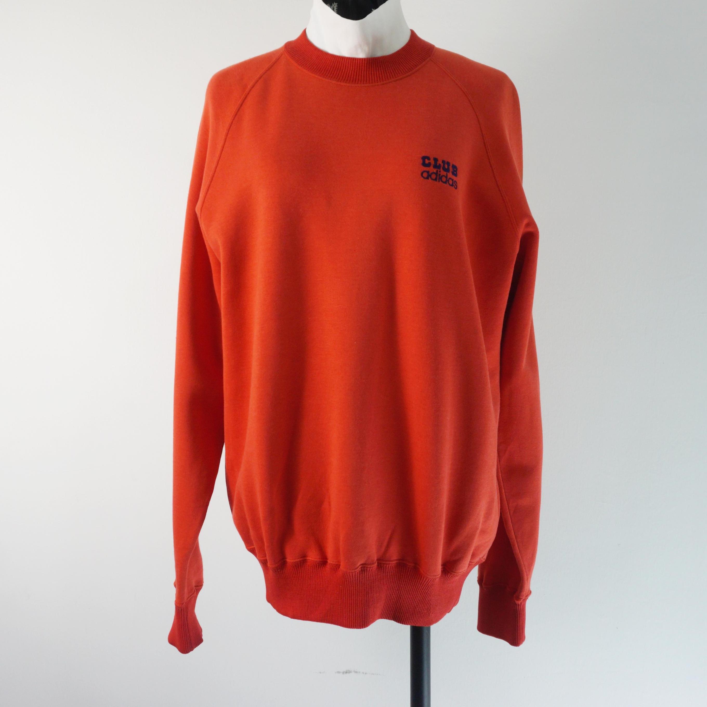 80s〜 adidas sweatshirt trefoil DESCENTE Vintage 80s Adidas Trefoil Sweatshirt Mens L Deadstock Flock