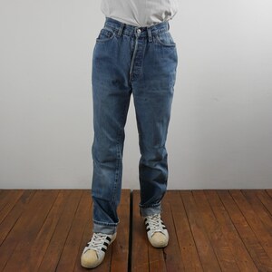 Vintage 90s Levi’s 501 0115 High Waist Jeans Faded Blue Straight Leg Made in USA  Distressed Denim W27