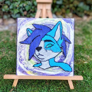 Furry Crystal Fox Starfox - Stringart Filografie  – The Magic of the Furry Fandom in 3D -  Handmade by Amunthet