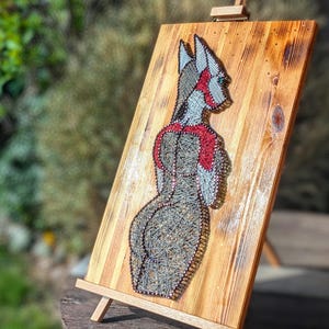 Furry Cyborg Canine Alien Protogen Stringart Filografie  – The Magic of the Furry Fandom in 3D -  Handmade by Amunthet