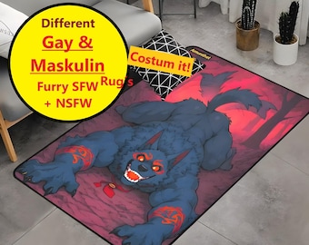 Furry Gay - Tapijt met meer dan 20 ontwerpen - Gay Mannelijk Anthro Fursona Anthro Kunst Loper Sexy Hond Fursuit Decor Bont - Cadeau voor furry