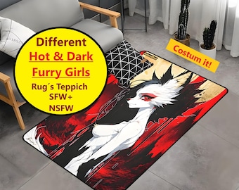 Furry Sexy Darkart Tapijt met Meer dan 20 Ontwerpen - Hot and Dark Girls - Occulte Anthro Art Loper Fursuit Decor Woondecoratie - Cadeau voor furries