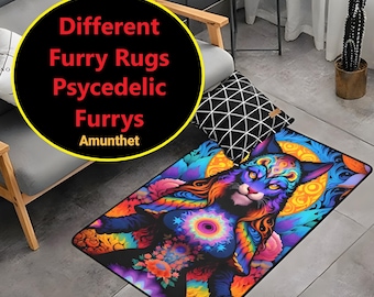 Furry 20+ Different Rug - Psychedelic Fursona Anthro Dragon Decor Runner Psytrance Hippie Fantasy Fursuit - Gift for Furries
