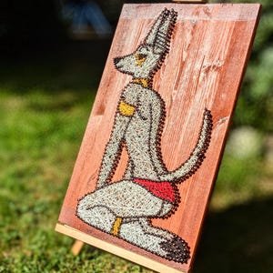 Furry Gay Anubis Canine Hot Stringart Filografie  – The Magic of the Furry Fandom in 3D -  Handmade by Amunthet