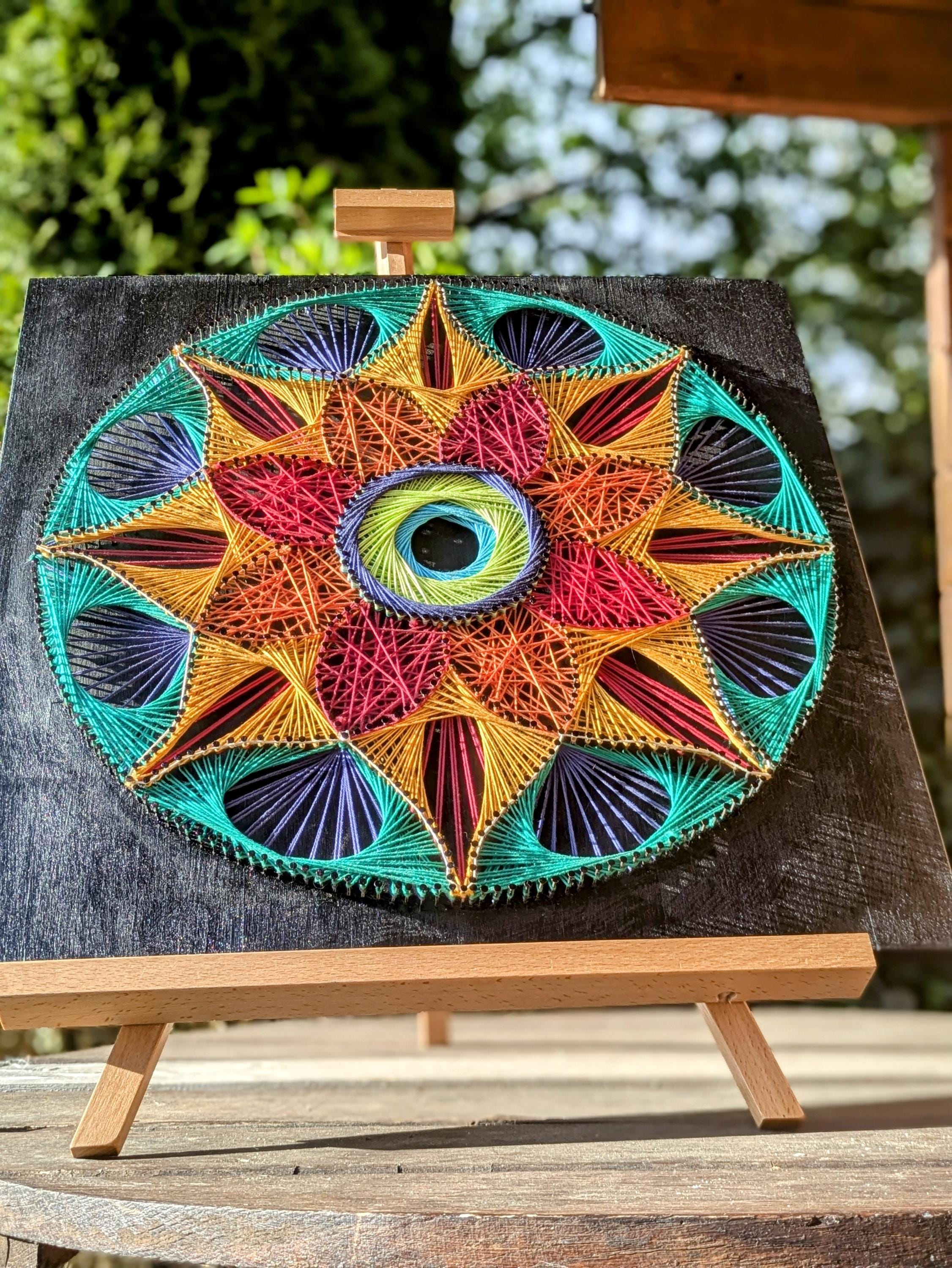 Sunflower Mandala String Art – 3D Thread Picture – Handmade Filography ...