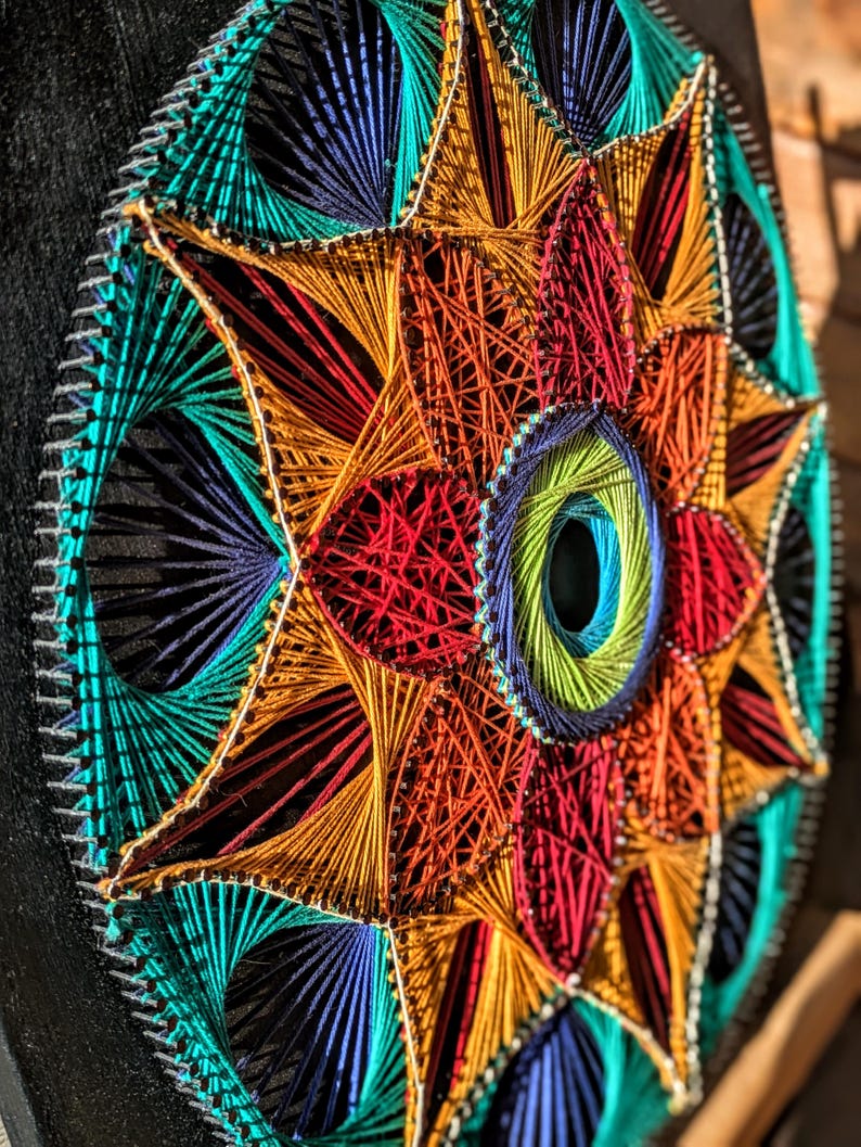 Sunflower Mandala String Art – 3D Thread Picture – Handmade Filography ...