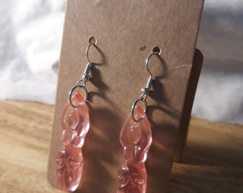 Pink Goddess Drop Pendientes, Hechos a mano, Joyas, Accesorios, Resina, Colgantes, Bruja, Pagano, Nueva Era, Espiritual