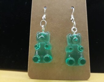 Gummy Bear Drop Pendientes, Muchas Opciones de Color, Dulces, Joyas de Alimentos, Resina, Colgantes, Accesorios