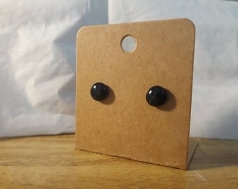 Pendientes black wax drop stud, hechos a mano, joyas, accesorios