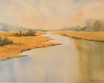 Original Watercolour 15x11 inches. Australian Landscape (unframed)