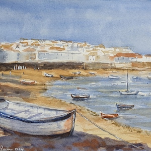 Harbour in Sunshine. Original Watercolour 15x11 inches.   UNFRAMED