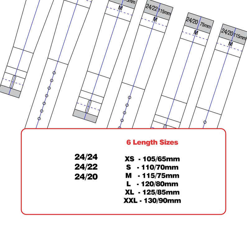 24mm Leather Watch Strap Template, Printable DIY Band Patterns (PDF A4 ...