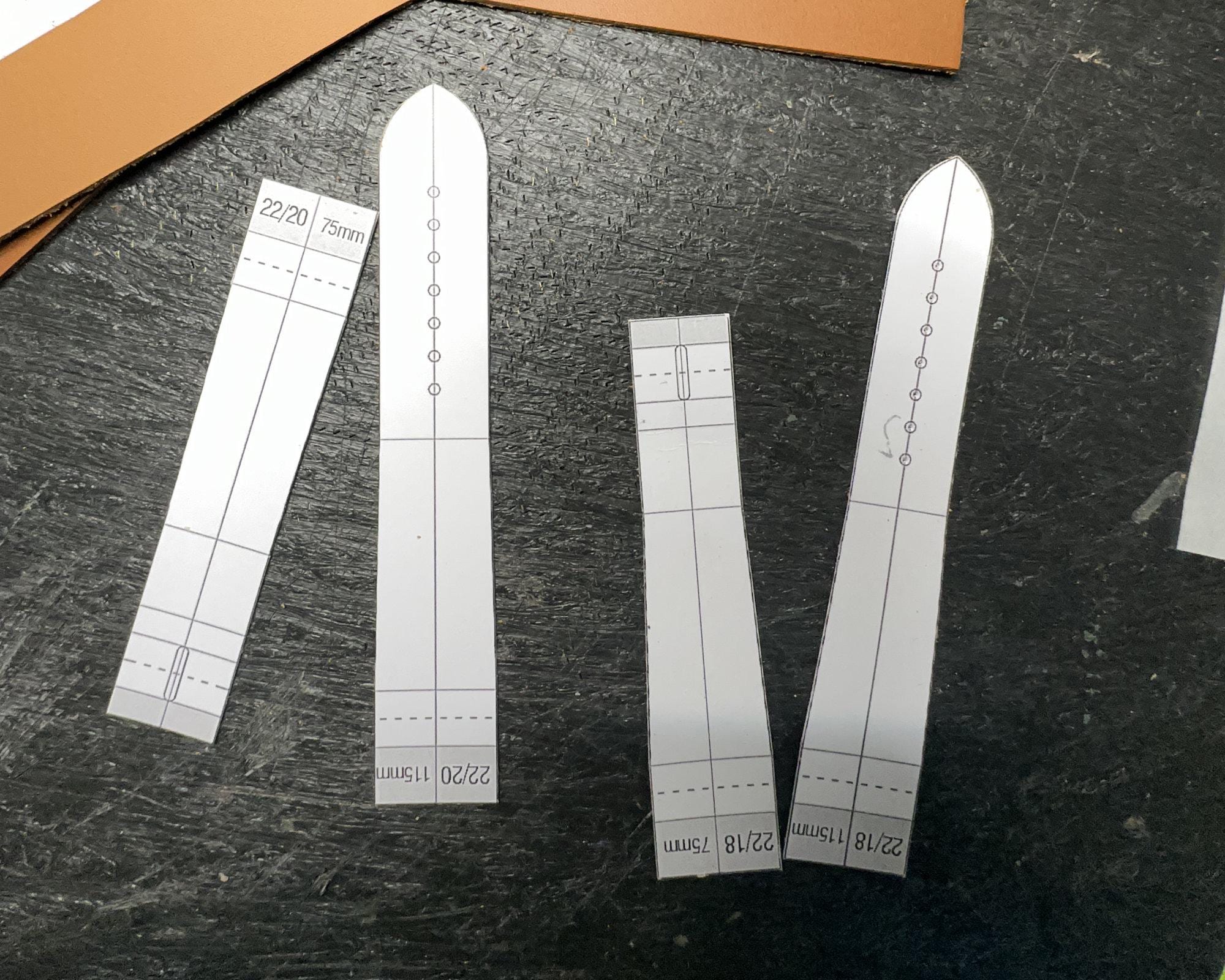 24mm Leather Watch Strap Template, Printable DIY Band Patterns (PDF A4 ...